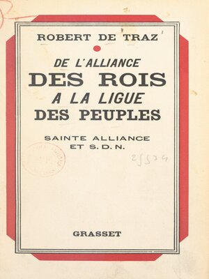 cover image of De l'alliance des rois à la ligue des peuples